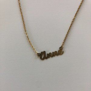 Anne gold colored name neckace